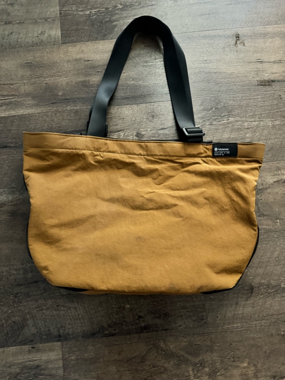 lululemon athletica Mustard Yellow Tote with Black Straps